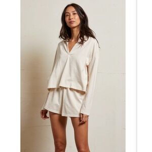 perfectwhitetee Alison Tennessee Jersey Sugar Long Sleeve Cropped Top USA XS